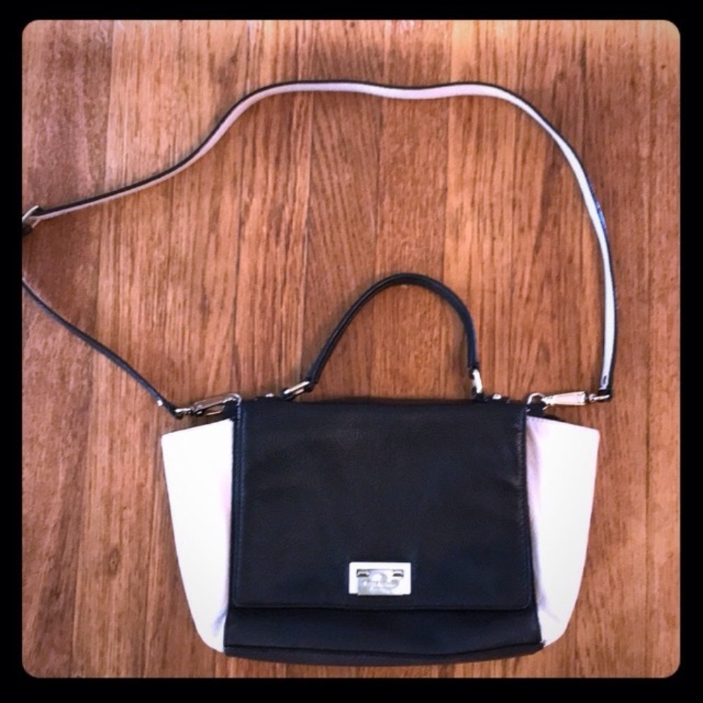 Kate Spade Cross Body Satchel Black and White